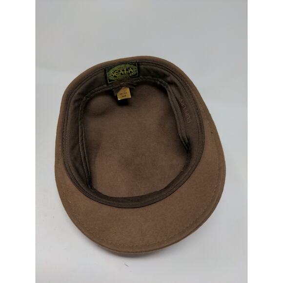 Dorfman Pacific Scala 100% Wool Pressboy Flat Hat Cap Brown Size Small - Picture 5 of 8